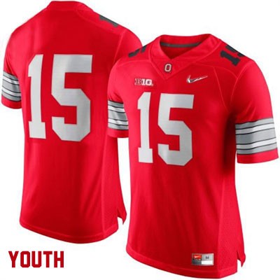 Ohio State Buckeyes Youth Only Number #15 Red Authentic Nike Diamond Quest College NCAA Stitched Football Jersey RF19L64PT